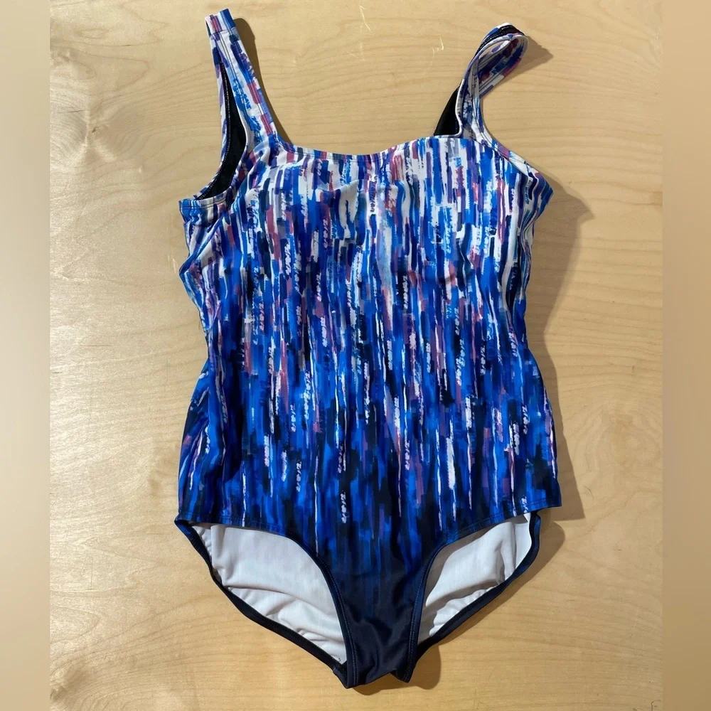 Swim Suits For All Blue and Purple SwimSuit 16 (OO)